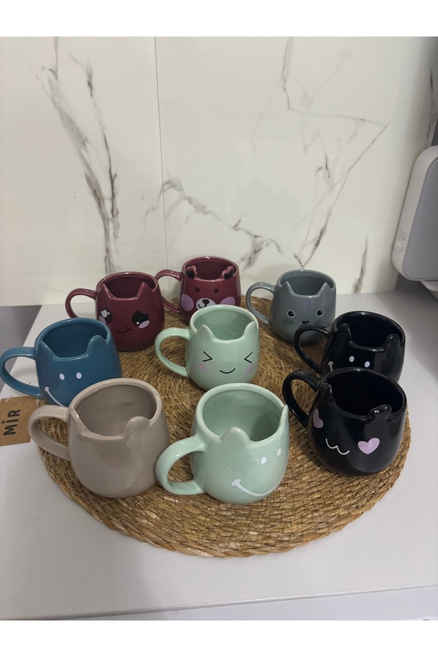 Mavi Kedicik Kahve Ve Çay Bardak Renkleri 150ml - 2