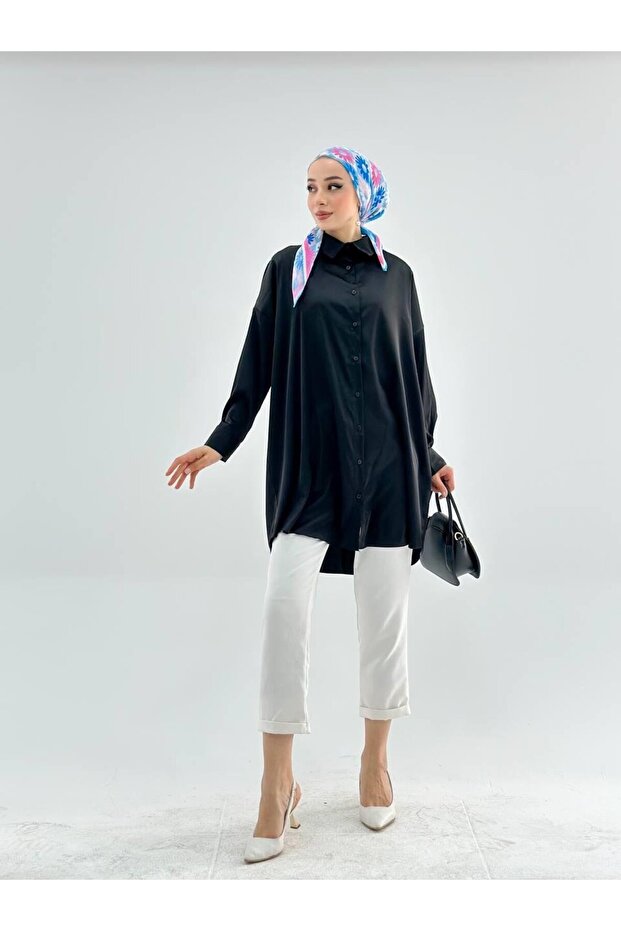 Women's Oversized Satin Shirt