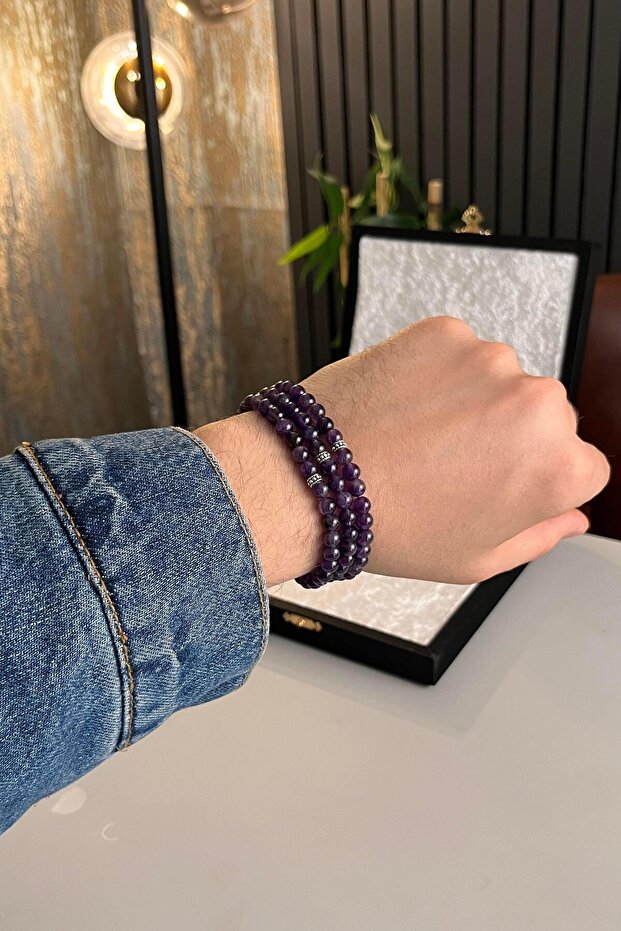 99-Bead Bracelet Prayer Rosary Amethyst (Necklace - Bracelet - Rosary)