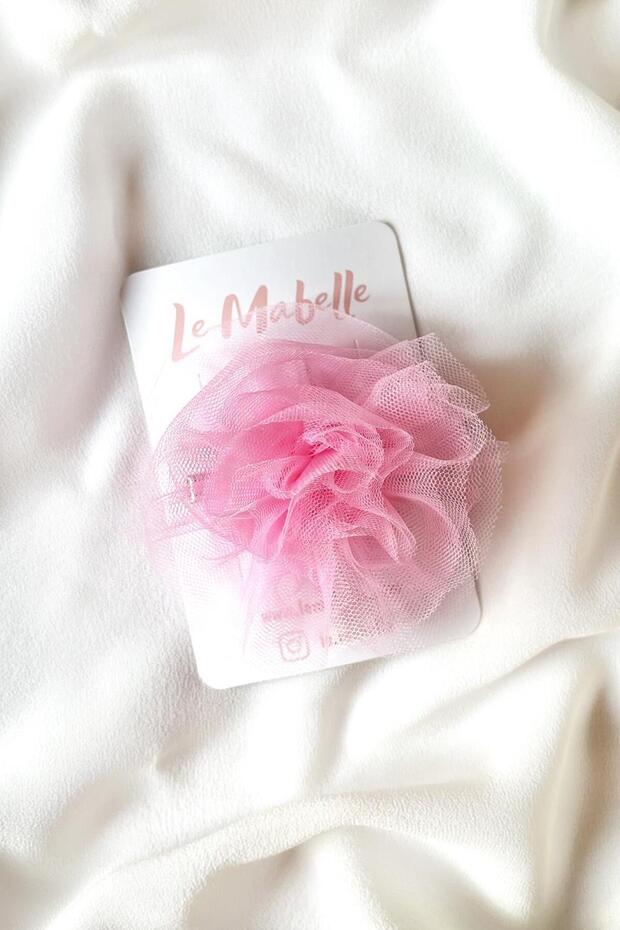 Pink Tulle Flower Girl's Clip Buckle