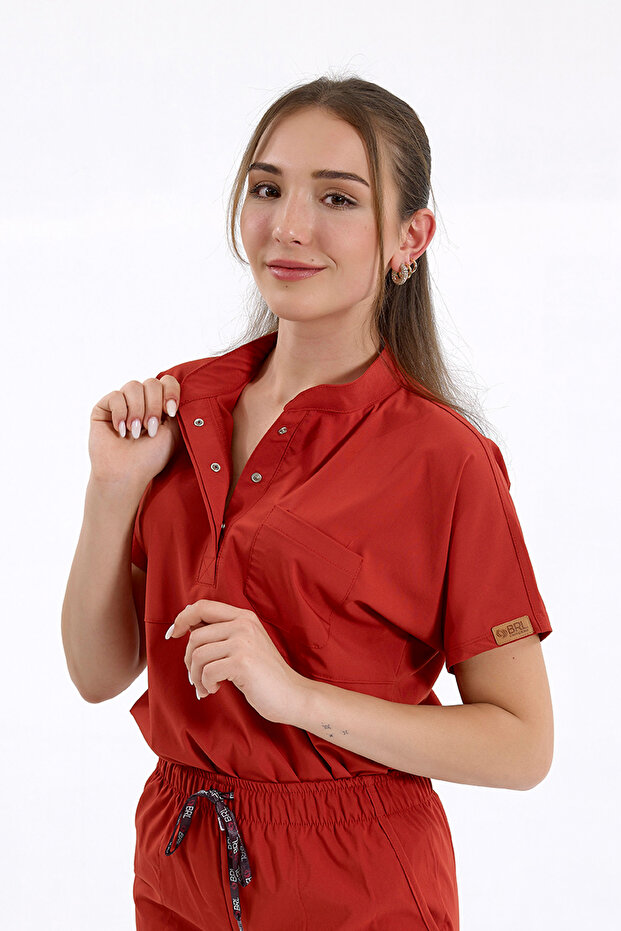 One Top Snap Fastener Lycra Judge Collar Doctor and Nurse Surgical Jersey Tile | Brlsnaps