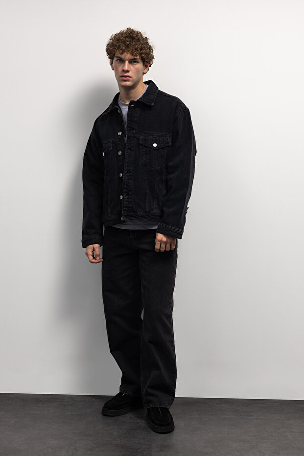 سترة الدنيم السوداء - 4