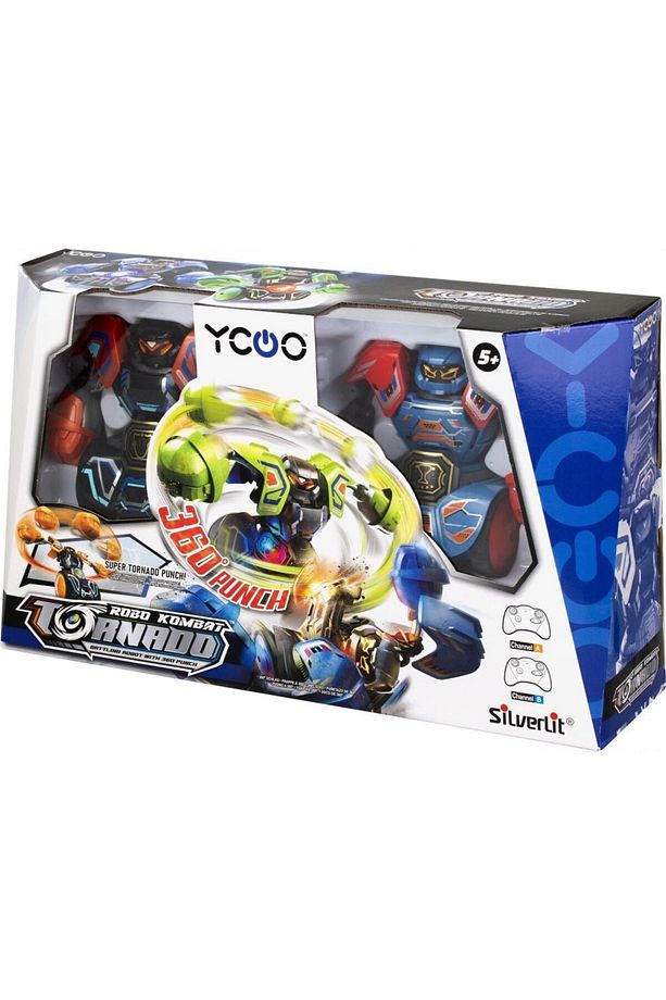 Robo Kombat Spin Battle Kırmızı-Mavi 360° Dönen Yumruğu ile Robot Dövüşü - 1