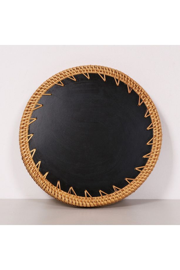 Pearl 35x3 cm Sedefli Rattan Tepsi & Duvar Dekoru - 5