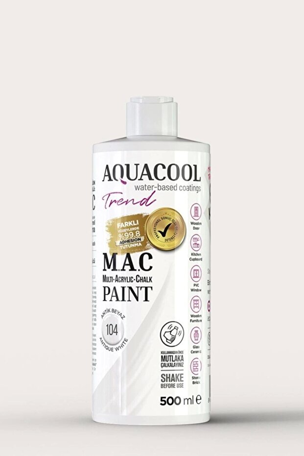 Aquacool Trend M.a.c Su Bazlı Akrilik Boya 104 Antik Beyaz 500 ml