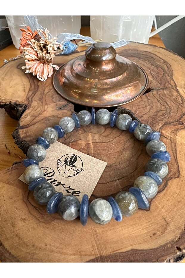 Labradorite and Kyanite Natural Stone Bracelet