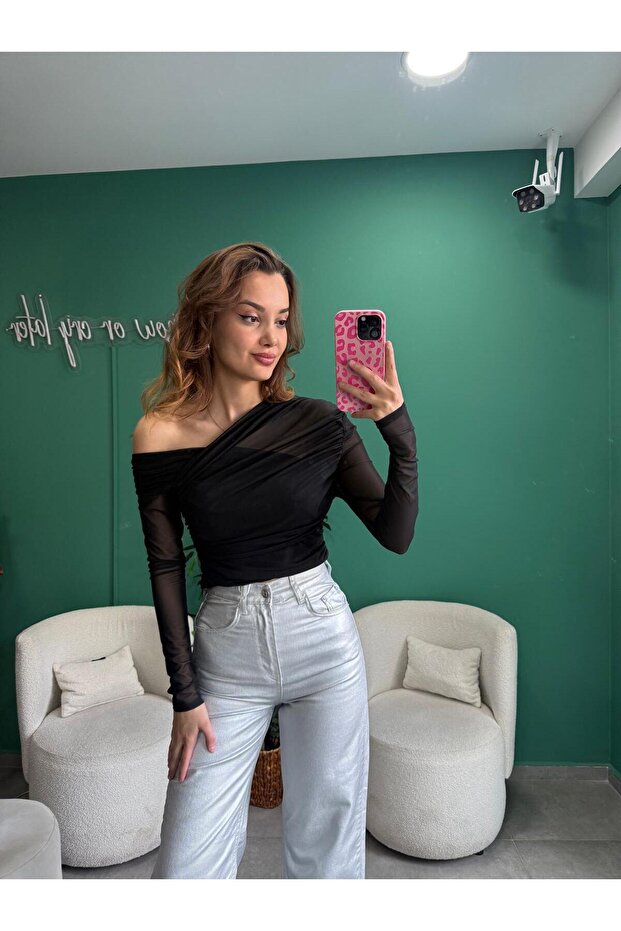 Siyah Tül Bluz - 2