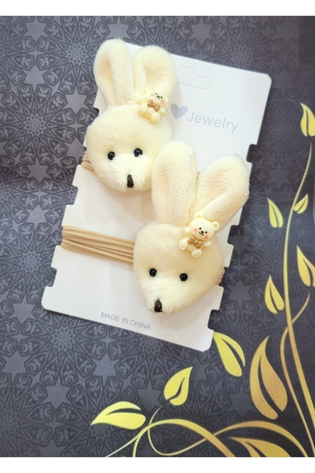 Rabbit Patterned Plush Buckle - Glpş-897 - 1