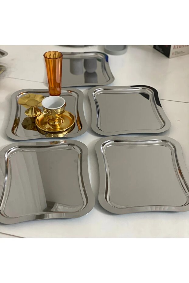 Stainless Steel Italian Model 6 Piece Serving Presentation Tray