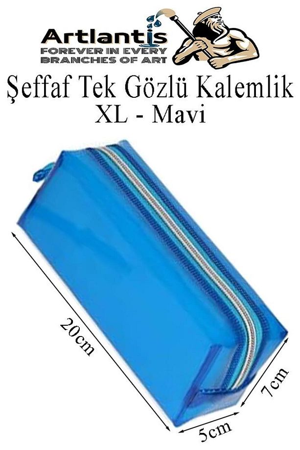 Şeffaf Kalemlik XL 1 Adet Tek Gözlü Transparan Kalem Kutusu Fosforlu Renkli Silikon Tek Bölmeli Maky - 1