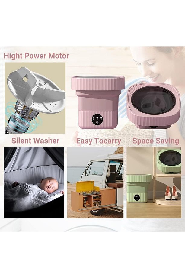 Taşınabilir Çamaşır Makinesi, Sıkma Kurutmalı Katlanabilir Mini Çamaşır Makinesi - 4
