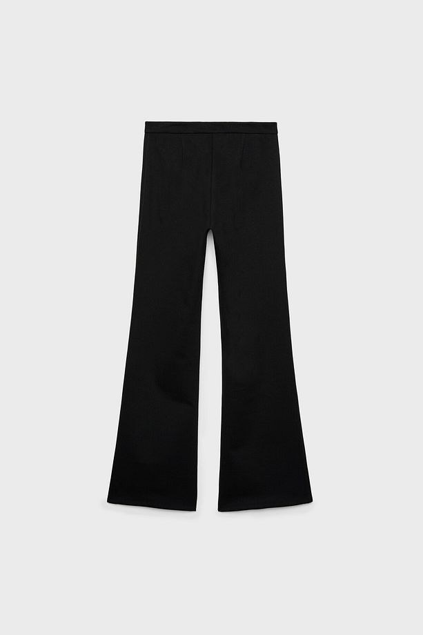 Fermuarlı İspanyol paça pantolon - 6