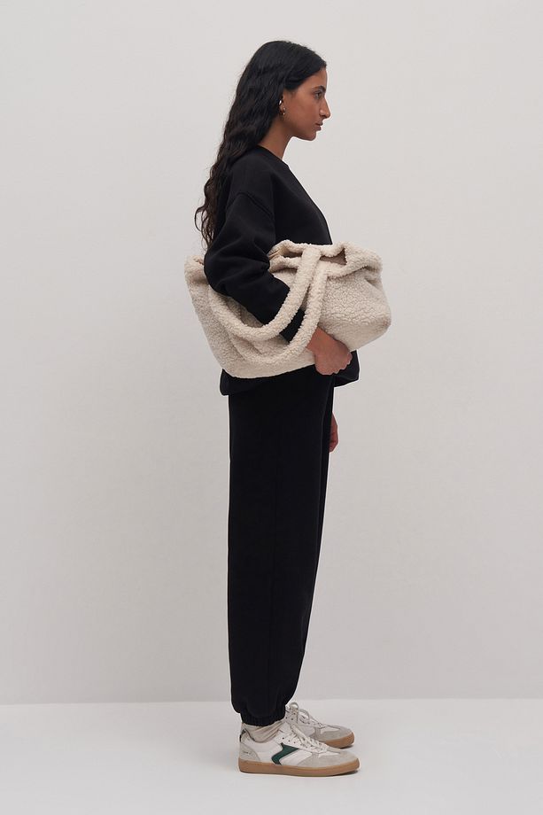 Siyah Basic Oversize Sweatshirt - 4
