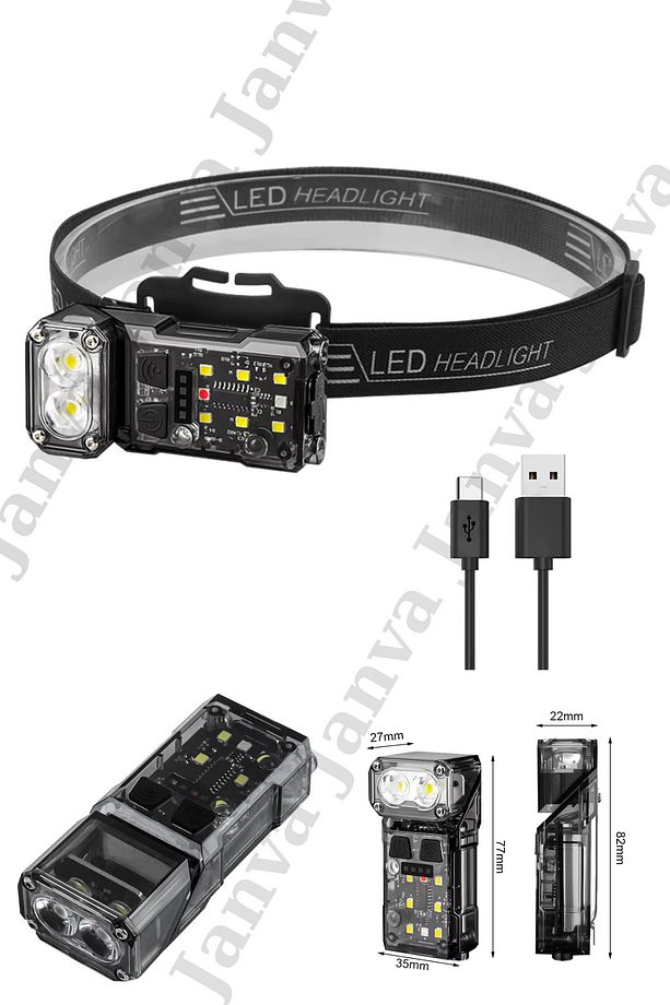 Sensörlü El ve Kafa Feneri Cob Led X52 Type-c  Şarj Girişli - 3