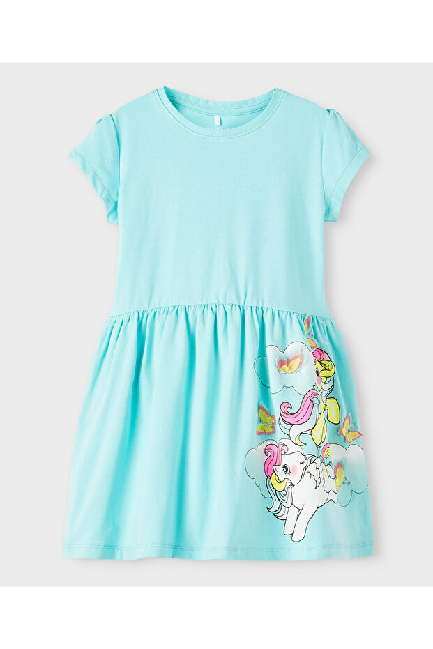 NMFMALINI MLP SS Dress CPLG-Aqua Splash