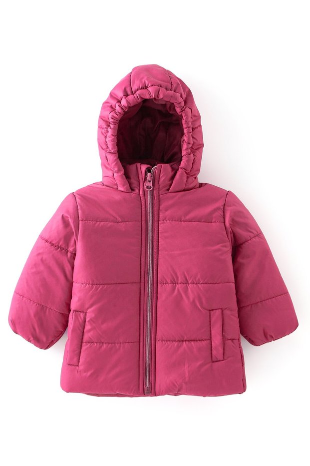 Babyoye Solid Colored Full Sleeve Jacket - Pink