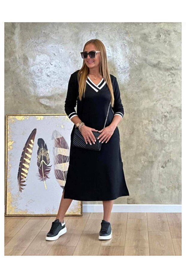 RPT Model Uzun Kollu Ribana Elbise - 3