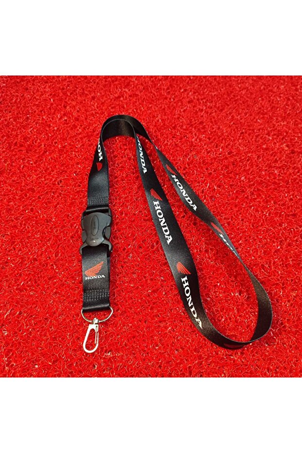 For Honda Motor Black Neck Strap Lanyard, Mirror Strap Lanyard, Keychain Lanyard Moto Accessory