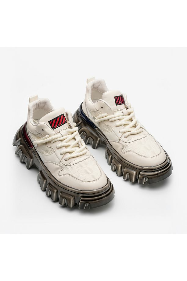 Embos Deri Yüksek Taban Erkek Sneaker - 4