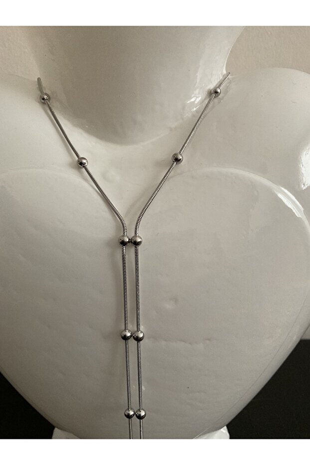 KRAVAT MODEL ÇELİK KOLYE (M:90) - 1