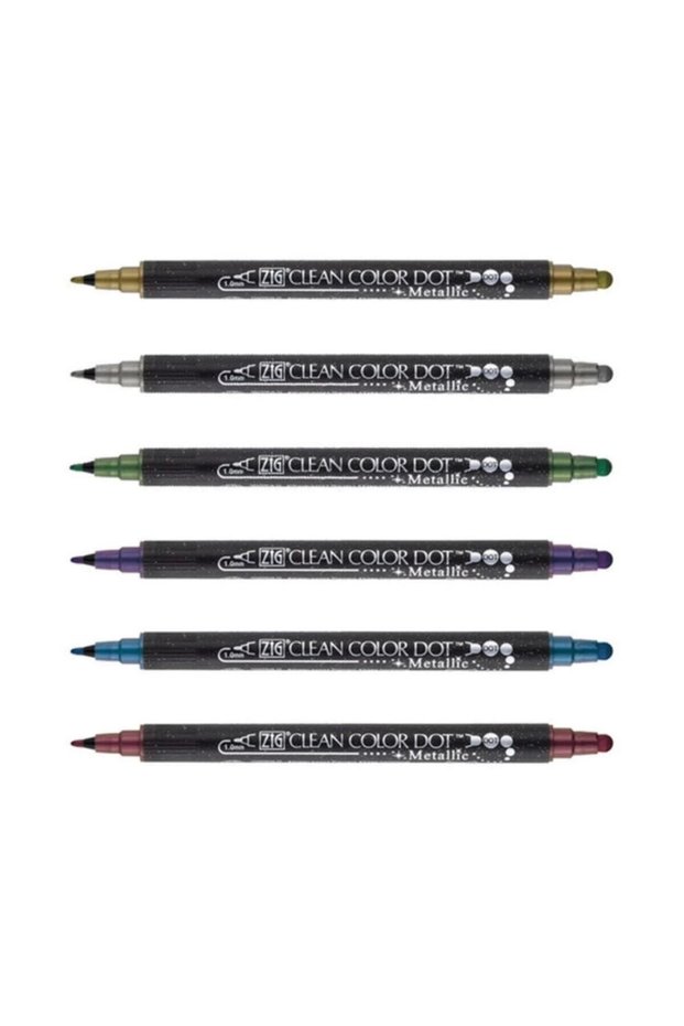 Clean Color Dot Mandala Pen Metallic 6 Color Set