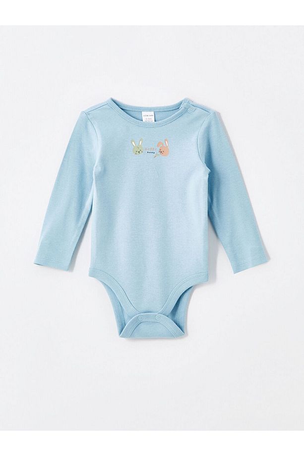 LCW baby Ekru Baskılı Erkek Bebek Çıtçıtlı Body 2'li - 5