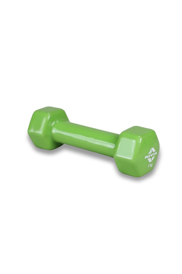 Vinyl Dumbbell | 1kg Green | Comfortable & Easy To Grip | Ideal For Home Workouts And Fitness