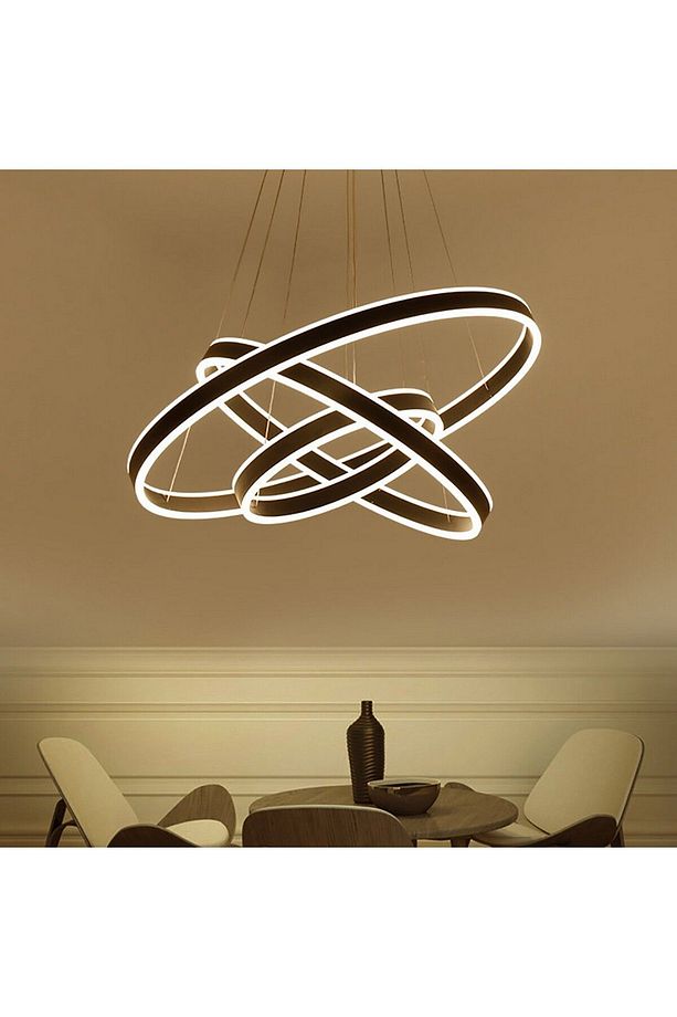 Double Light 100-80-60cm Led Alt Üst Işıklı Çember Sarkıt Led Avize - 6