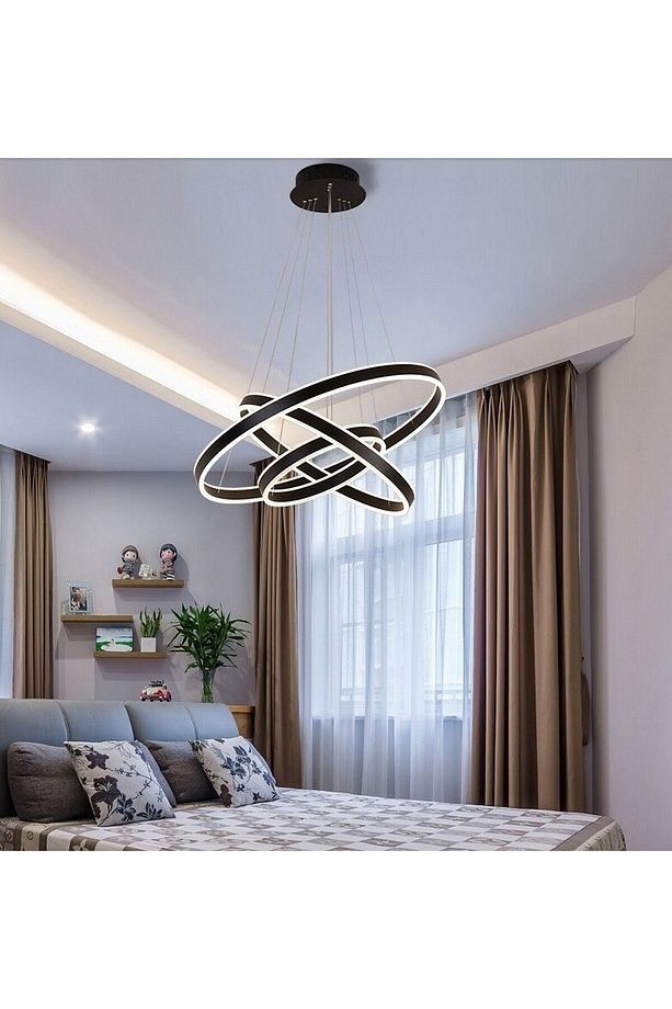 Double Light 100-80-60cm Led Alt Üst Işıklı Çember Sarkıt Led Avize - 1