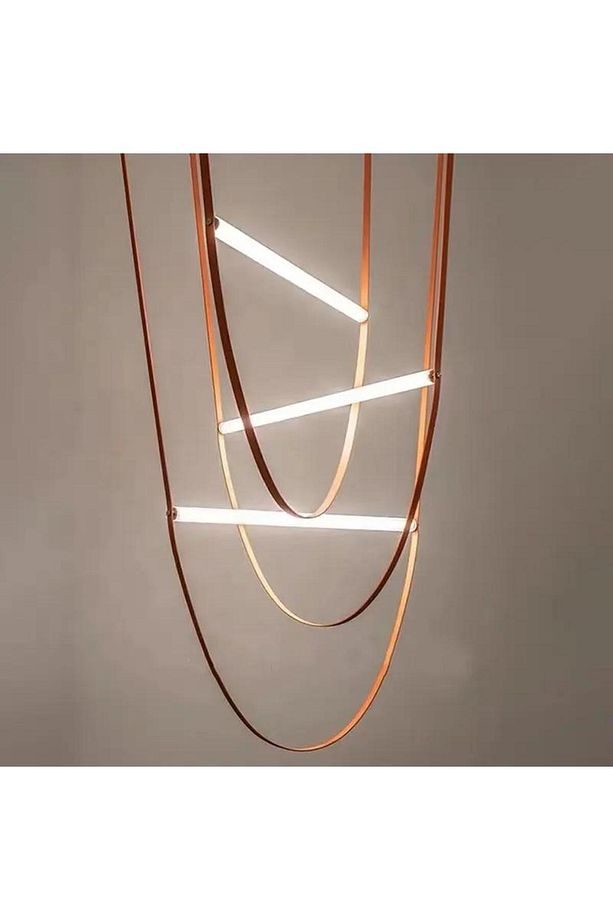 Leather Light II Sarkıt Deri Led Avize 165cm 3000K - 3