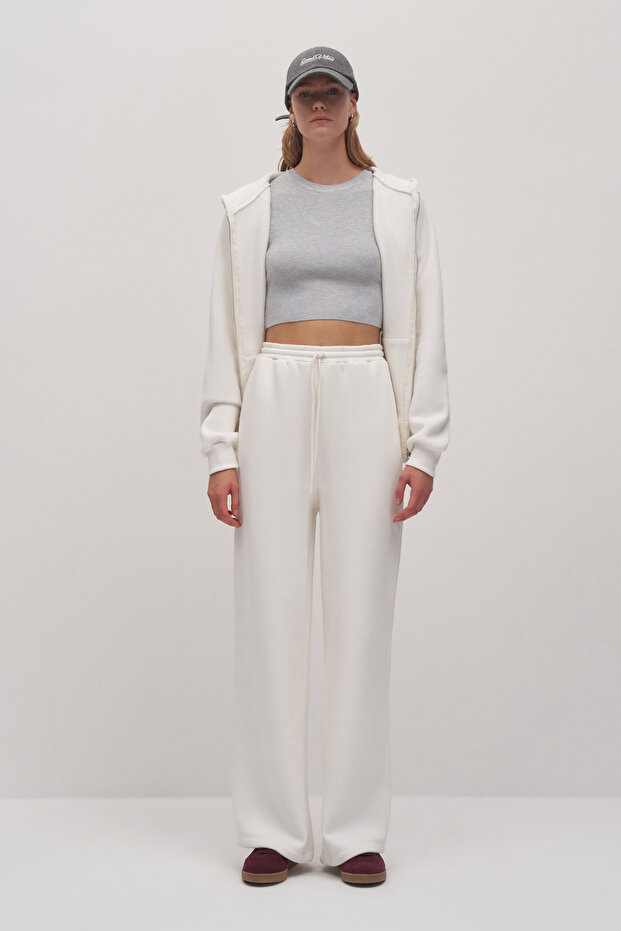 Açık Gri Basic Triko Crop - 1