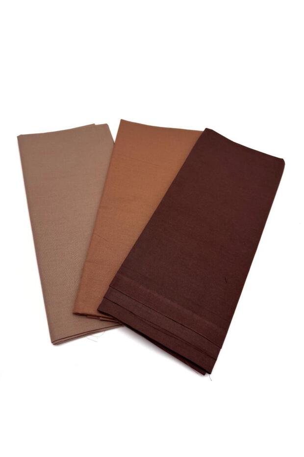 120X50 cm Cotton Lining Fabric Set (Dark Brown, Light Brown, Milk Coffee)