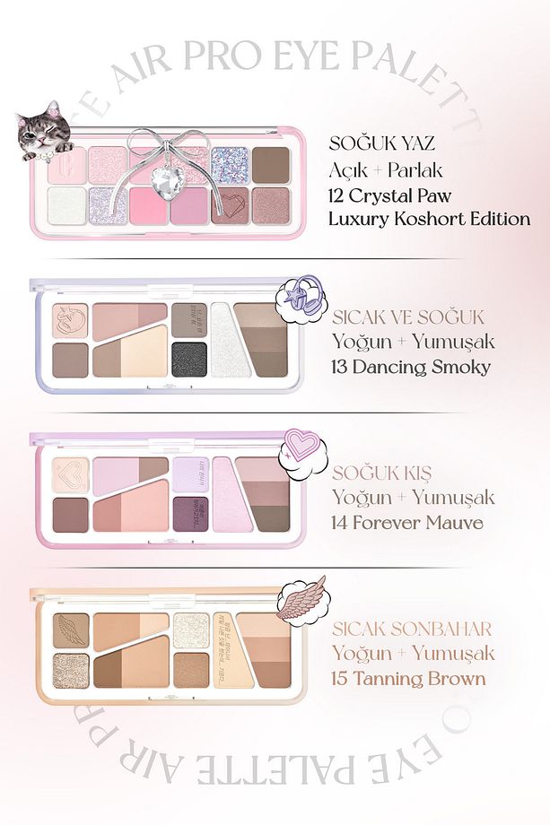 Hafif Dokulu Yoğun Renklere Sahip Göz Farı Paleti CLIO Pro Eye Palette Air (03 Mute Library) - 9