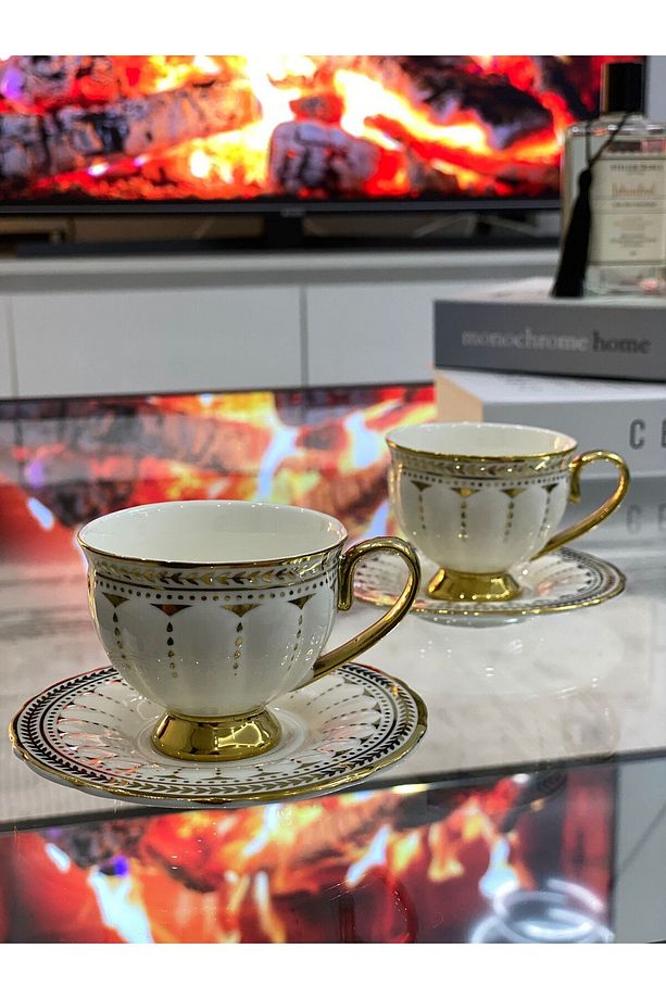 Chole 2 Kişilik Porselen Kahve Fincan Takımı 80 ml - 3