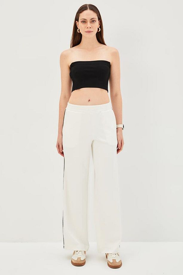 Yanları Şeritli Regular Örme Pantolon - 5