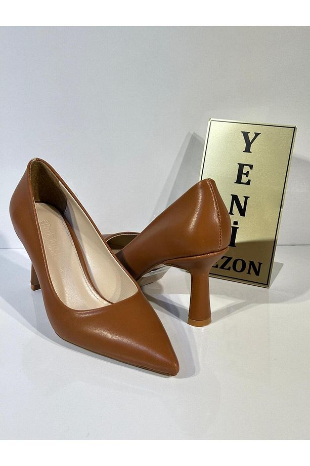PM537 K200 Tam Kalıp Sivri Burun  Şık 8cm Topuk Stiletto Ayakkabı - 2