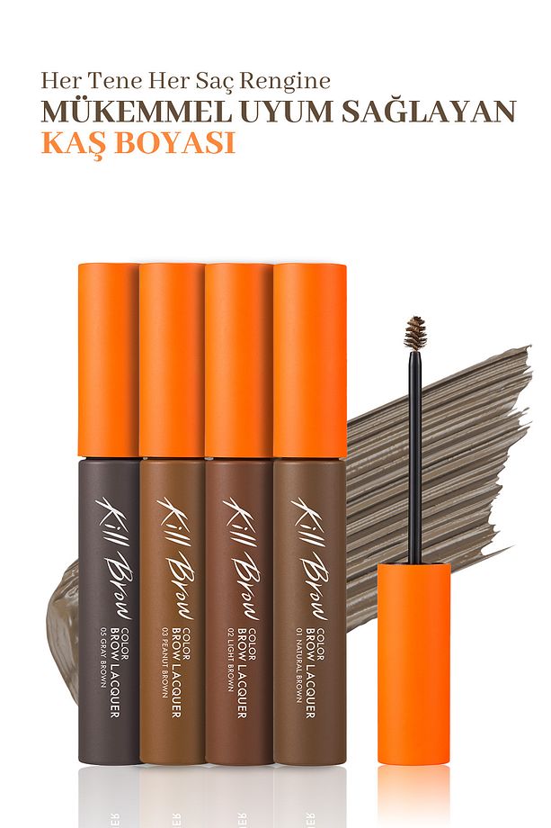 Yoğun Pigmentli, Üçgen Fırça Uçlu Kaş Maskarası CLIO Kill Brow Color Brow Lacquer (01 Natural Brown) - 5