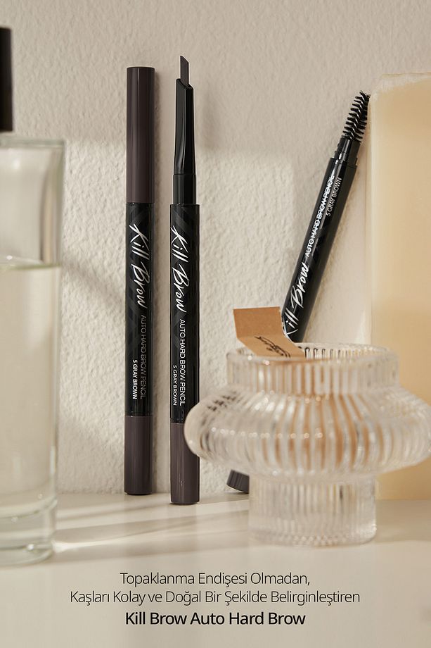 İnce Altıgen Uçlu Kaş Kalemi CLIO Kill Brow Auto Hard Brow Pencil (01 Natural Brown) - 8