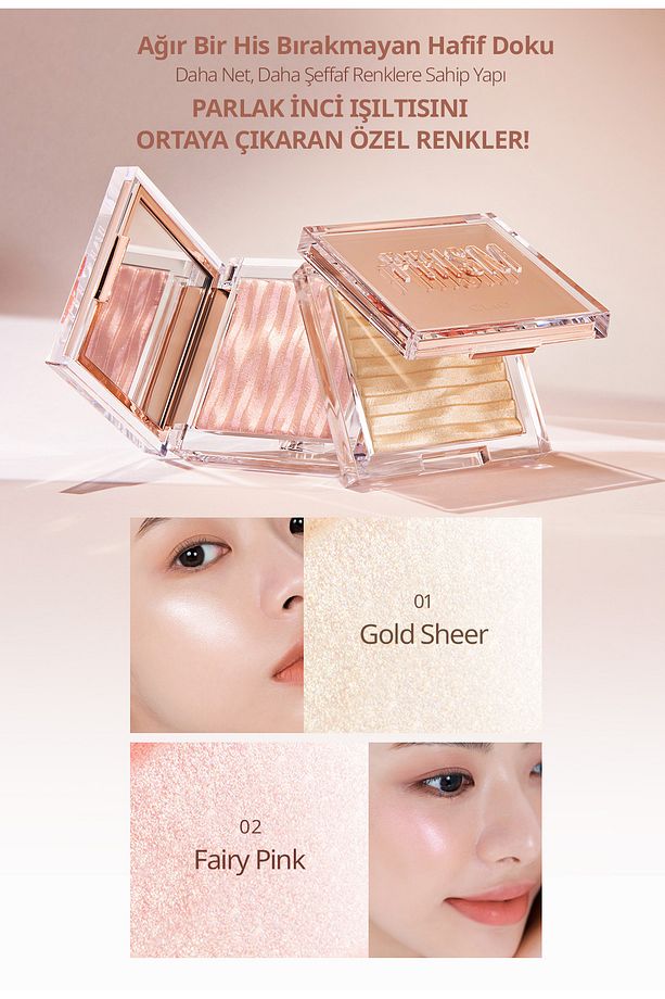 Mikro Inci Tanecikleriyle Yoğun Işıltı Sağlayan Highlighter Prism Highlighter 01 Gold Sheer - 5