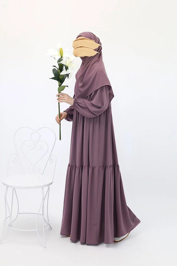Gül Kurusu Nisa Elbise Ferace - 2