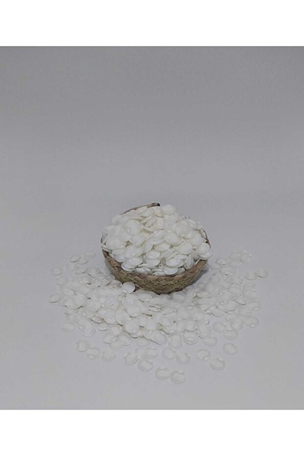 Off-White Patterned 2 cm Diameter Polyester Button 20 Pieces. - 3