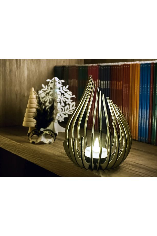 Spiral Damla Fener Tealight Tutucu - 1