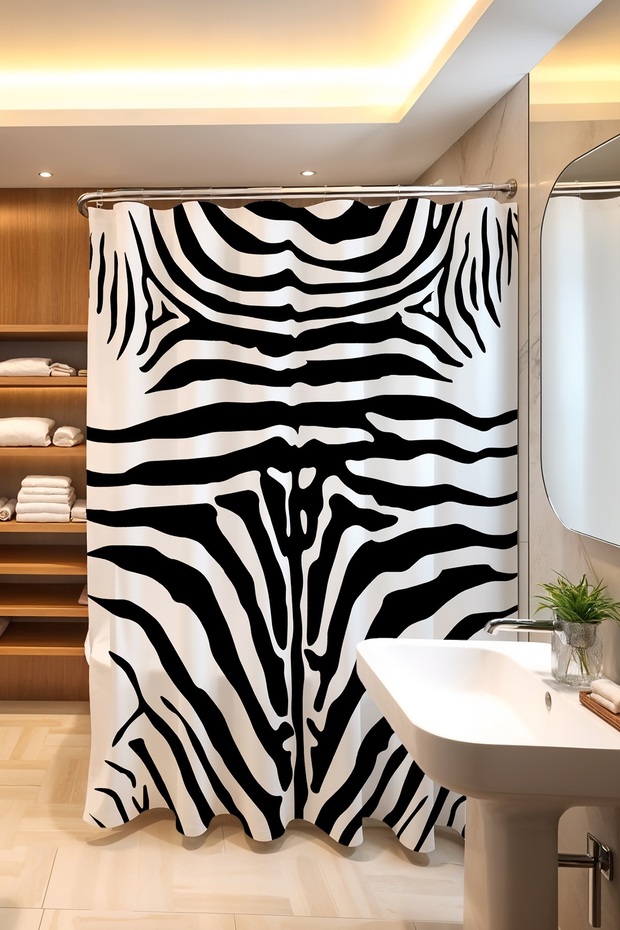 Black and White Leopard Pattern Shower Curtain 175X200Cm Would You Like?