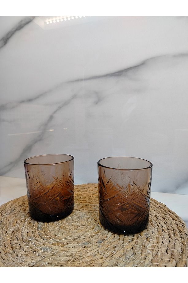 2 Lİ VİSKİ BARDAĞI AMBER 380 ML - 3