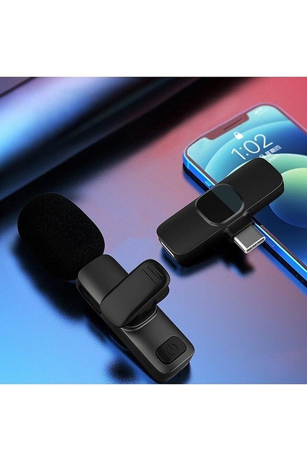 Kablosuz Yaka Mikrofonu Type-c Uyumlu Ses Arayüzü Mini Yaka Mikrofonu Çok Yönlü Mikrofon,klipsli - 3