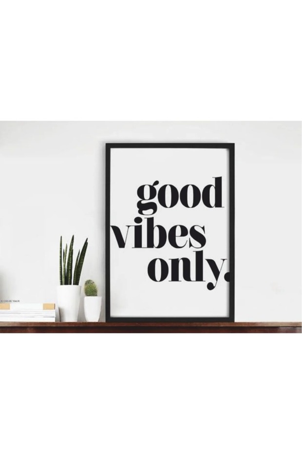 طاولة MDF بتصميم إطار لغرفة المعيشة والمطبخ بتصميم جداري، بتصميم Good Vibes Only