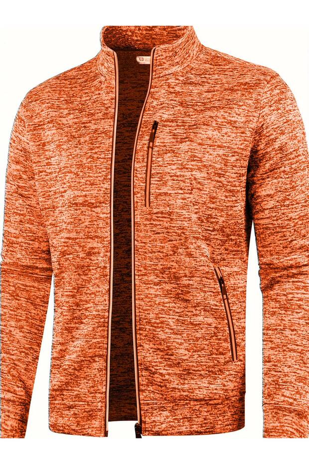 Ghassy Co. Men's Gray Surface Lightweight Windproof Full Zipper Fleece Jacket