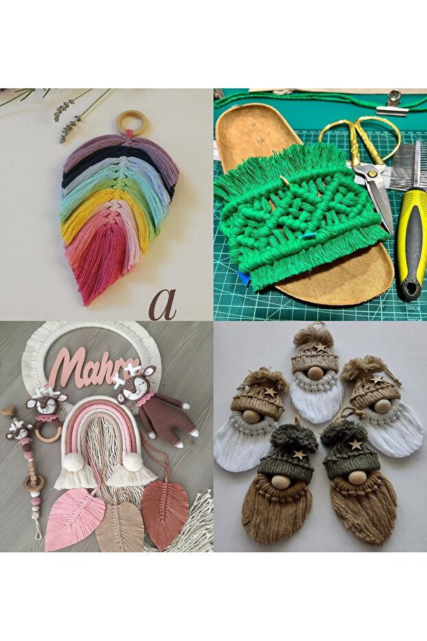 Taranan Makrome Ipi 4mm (75MT) Taranabilir Pamuk Makrome Ipi Makrame Ipi (SAKS MAVİ) - 8