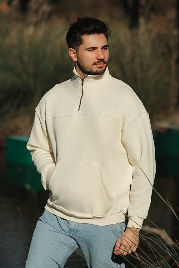 Solano Perla Oversize Kanguru Cep Sweatshirt - 1