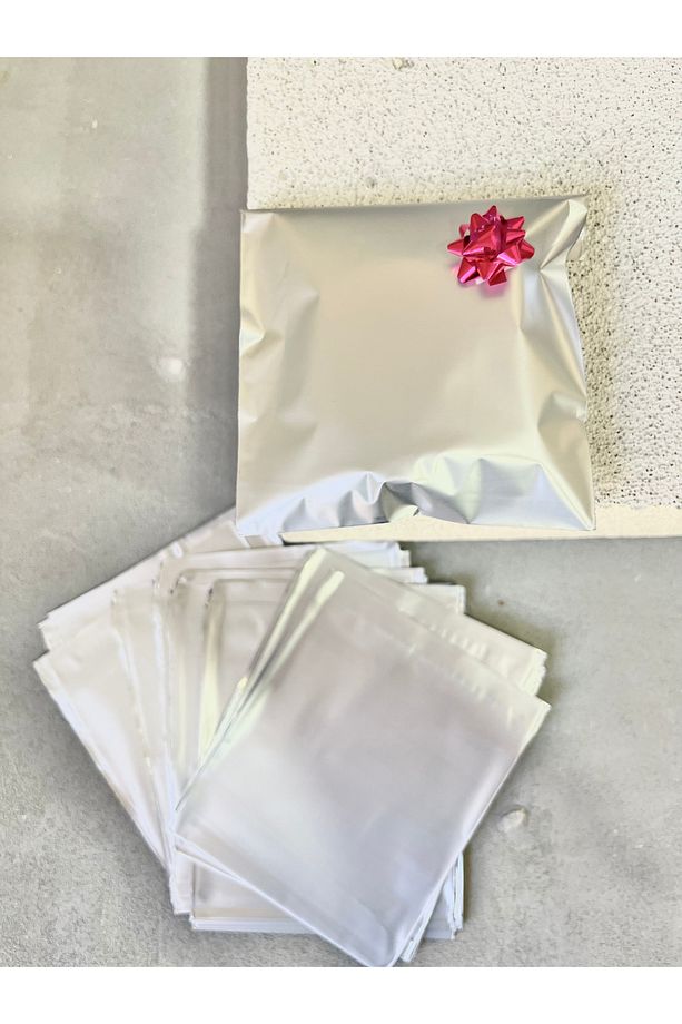 Gri Renk Metalize Hediye Poşeti 11*12 Cm (20ADET) - 1